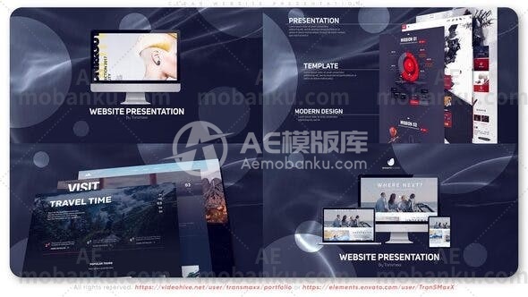 27978清晰网站展示动画AE模版Clear Website Presentation