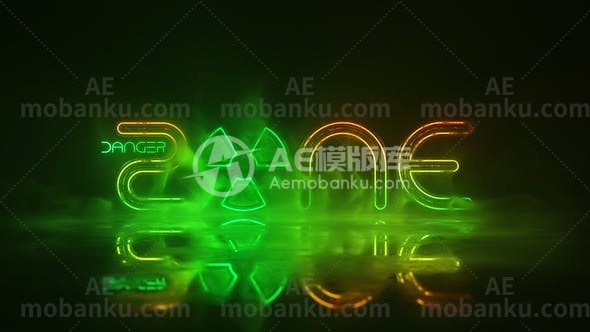 27979霓虹灯标志logo演绎动画AE模版Grunge Neon Logo