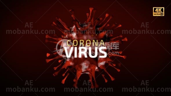 27990冠状病毒标题CovID循环AE模版Corona Virus Titles CovID Loop 4K