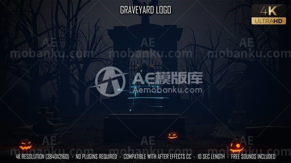 27995创意logo演绎AE模板Graveyard Logo