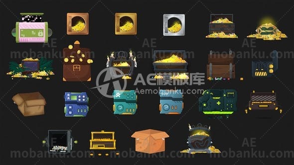 28006创意视频包装AE模版Loot Boxes Pack 2