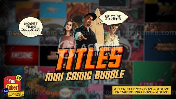 28009迷你漫画包文字标题AE模版Mini Comic Bundle – Titles