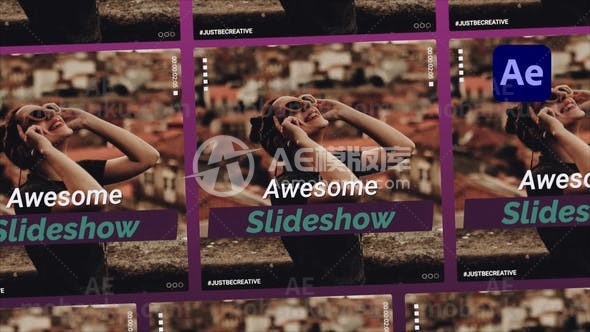 28019创意视频包装AE模版Awesome Slideshow