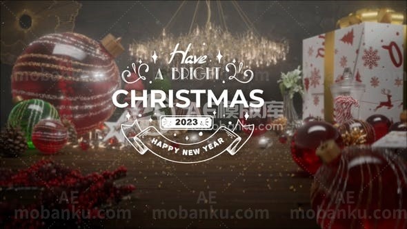 28020圣诞餐桌动画AE模版Christmas Table