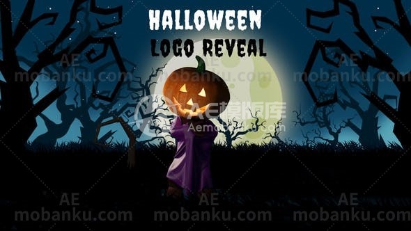 28025万圣节logo演绎动画AE模版Halloween Logo Reveal