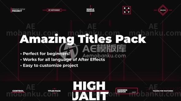 28029惊人的标题包AE模版Amazing Titles Pack | After Effects