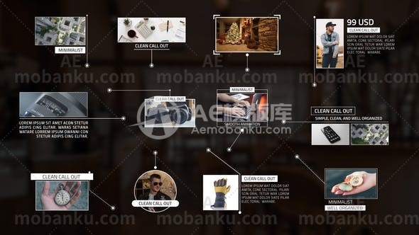 28042照片或视频文字呼叫动画AE模版Photo or Video Call-Out