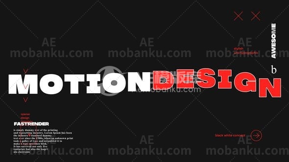 28046创意文字标题动画AE模板Typo Modern