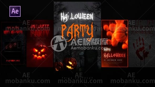 28050万圣节恐怖故事包AE模版Halloween Horror Stories Pack