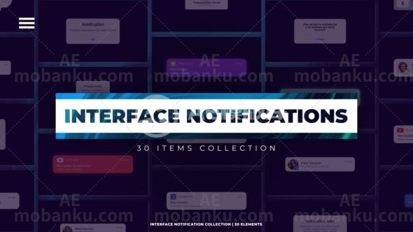 28052创意视频包装AE模版Interfaces Notifications