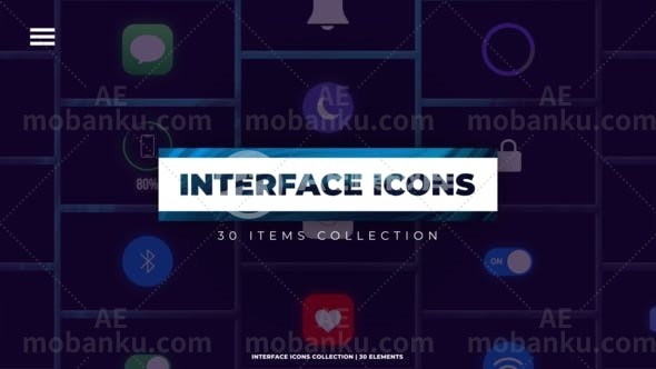 28064创意图标icons动画AE模版Interfaces Icons-AE模板库-数智分享平台