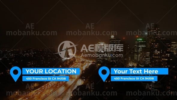 28066创意文字标题动画AE模版Location Titles