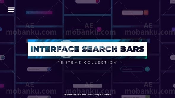 28067创意搜索栏视频包装AE模版Interfaces Search Bars