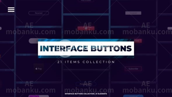 28068创意视频包装AE模版Interfaces Buttons