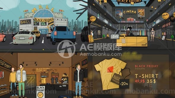 28071黑色星期五视频包装AE模版Black Friday