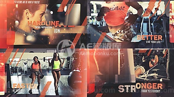 28076创意视频包装AE模版Hardline – Sport Motivation