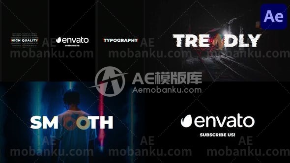 28086创意信号干扰视频开场AE模版Typography Glitch Opener for After Effects