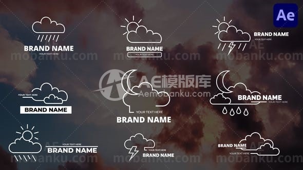 28105云朵文字标题动画AE模版Cloud Titles | After Effect