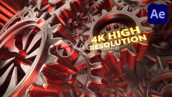 28147齿轮机械logo演绎动画AE模版Gears Mechanical Logo Intro