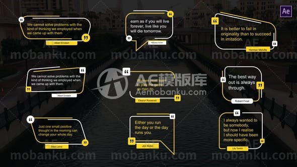 28151报价文字标题动画AE模版Quotes Titles | After Effects