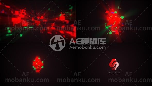 28152快速信号干扰logo演绎动画AE模版Fast Glitch Logo