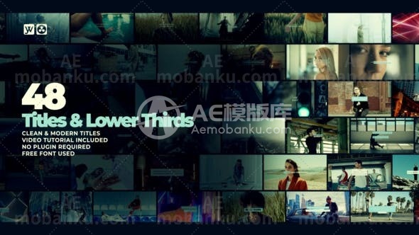 28155文字标题字幕条动画AE模版Titles & Lower Thirds