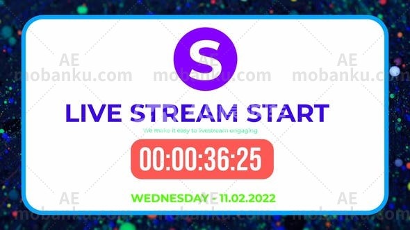28166实时流媒体计时器视频AE模版Live Streaming Timers