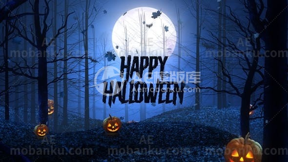 28169万圣节森林视频开场AE模版Halloween Woods Opener