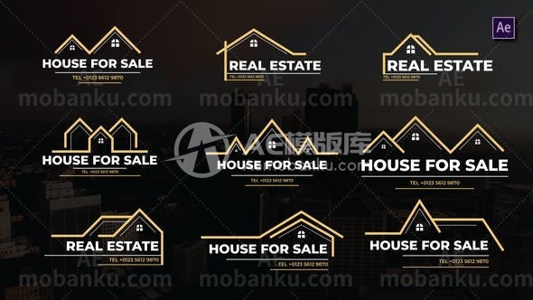 28173房地产文字标题动画AE模版Real Estate Titles | After Effects