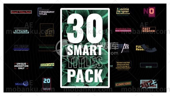 28174智能标题动画AE模版Smart Titles Pack