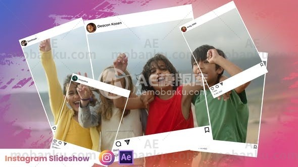 28192Instagram促销动画AE模版Instagram Slide Show