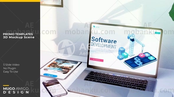 28202促销模版3D场景动画AE模版Promo Templates 3D Mockup Scene