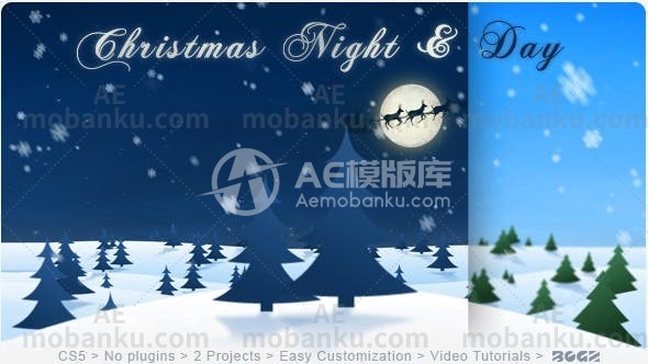 28224圣诞节视频开场AE模版Christmas Opener