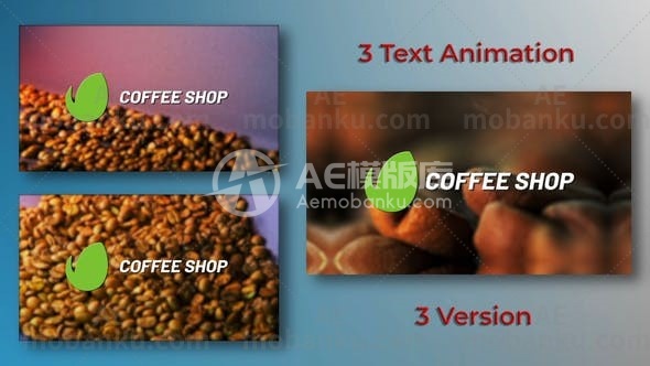 28225创意咖啡logo演绎视频开场AE模版Logo Opener With Coffee Grain