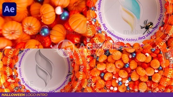 28231万圣节logo演绎动画AE模版Halloween Logo Intro