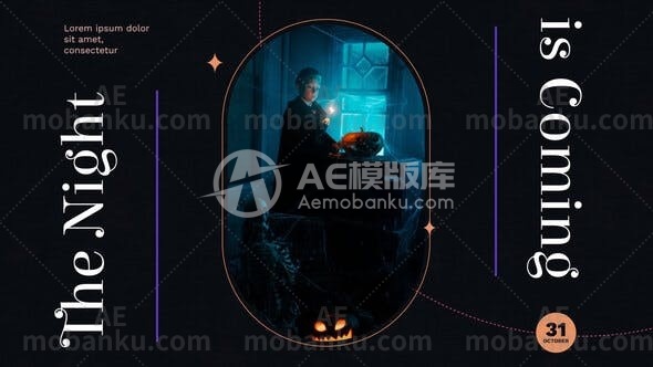 28236万圣节视频开场AE模版Halloween Nostalgia Fast Opener