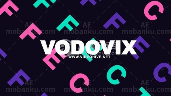 28240迷你彩色视频开场AE模版Minimal Color Typo Opener