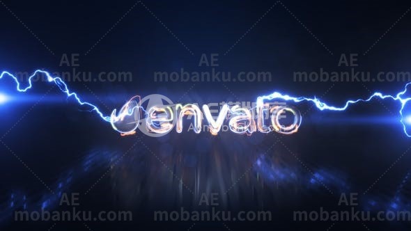 28269电流金属logo演绎动画AE模版Electric Metal Logo Reveal