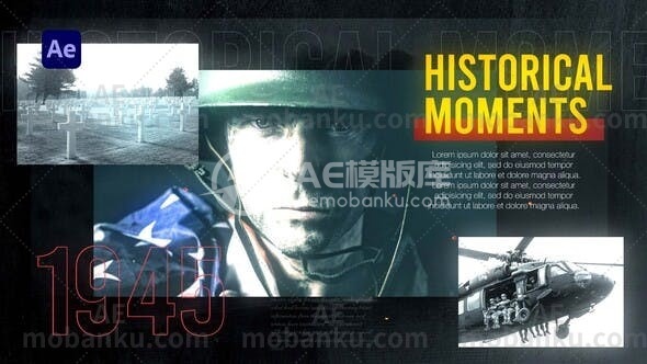 28273历史纪录片世界大战AE模版Historical Documentary Slideshow | World War | Stop War