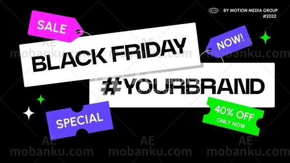 28302黑色星期五促销动画AE模版Black Friday Promotion