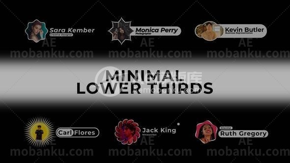 28319迷你文字字幕条动画AE模版Minimal Lower Thirds | After Effects