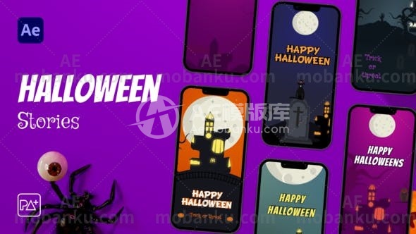 28340万圣节节日介绍AE模版Halloween Stories For After Effects