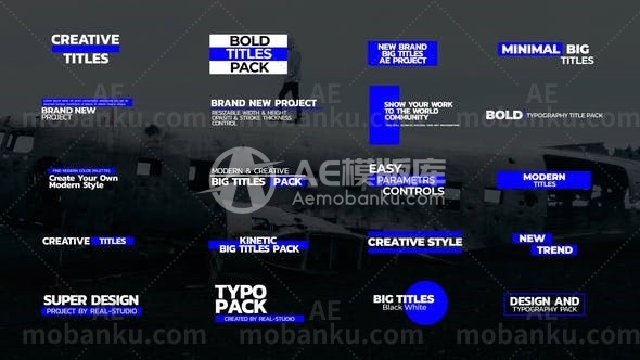 28353创意文字标题动画AE模版Big Titles | After Effects