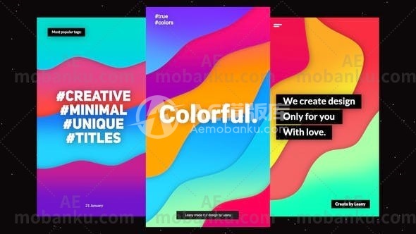 28377丰富多彩的视频包装AE模版Colorful Stories