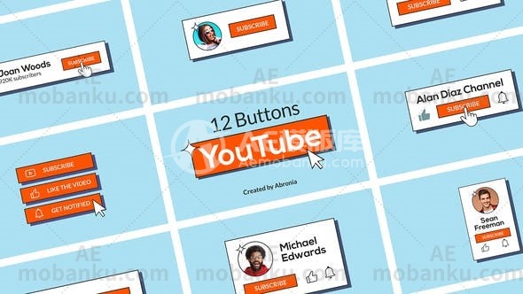 28391创意视频AE模版Youtube Pack