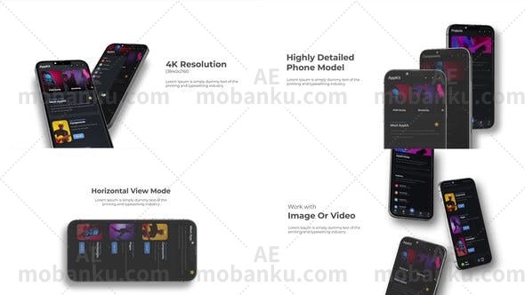 28414电话手机模型动画AE模版Phone Mockup – 13 Pro Max