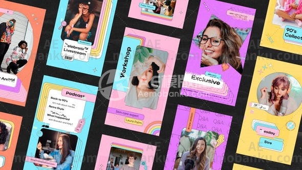 28420复古90年代的故事动画AE模版Retro 90’s Stories