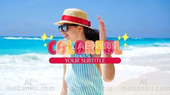 28427多彩文字标题动画AE模版Colorful Title 2