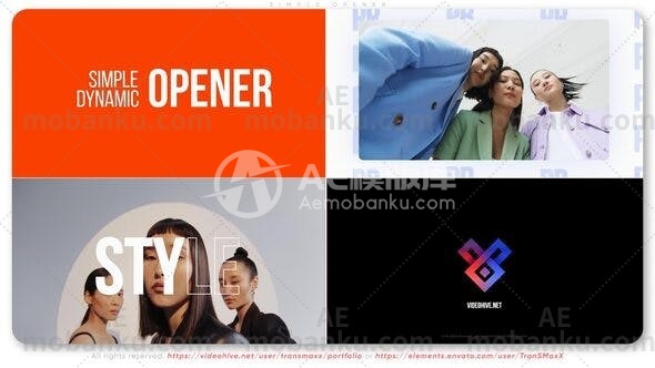 28448简洁视频开场动画AE模版Simple Opener