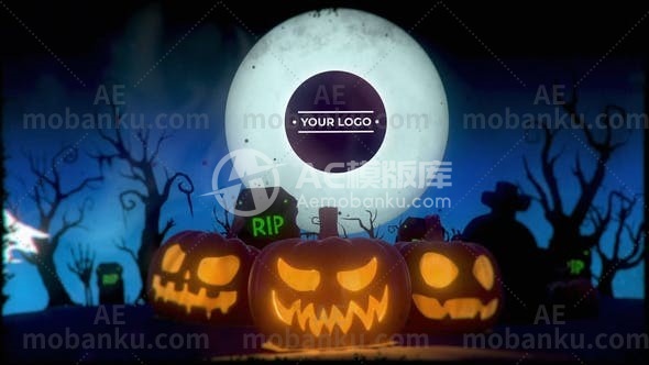 28451万圣节logo演绎动画AE模版Halloween Logo